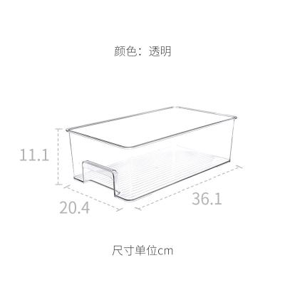 China clear & 2022 Durable Popular Stackable Refrigerator Boxes Transparent PET Plastic Food Storage Organizer Bin--M For Kitchen for sale