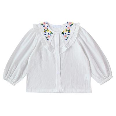 China Autumn new girl anti-shrink long-sleeved exquisite embroidered shirt for sale