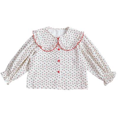 China Autumn new sweet girl anti-shrink embroidered exquisite polka dot shirt for sale