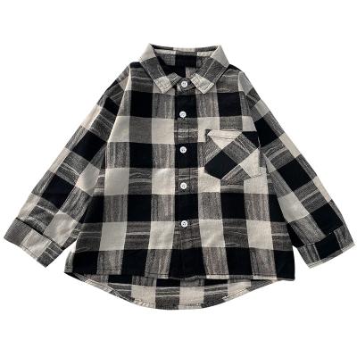 China 2021 Autumn New Anti-shrink Japanese Children's Plaid Shirt Boy for sale