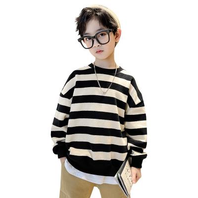 China Spring And Autumn New Fashion Striped Boys Anti-Shrink Sweatshirt Without Hood for sale