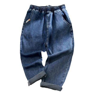 China The jeans 2021 new color Fade Proof Boys spring and autumn clothing children's stretch pants, big children's mid-waist casual pants, boys pants for sale