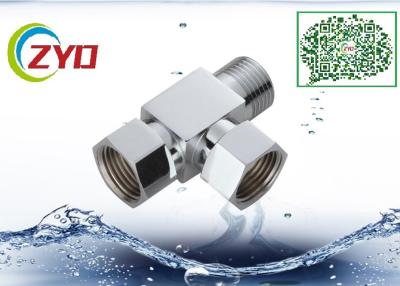 China Toilet Flushing Shower Diverter Valve Polish Surface Straight Through Type for sale