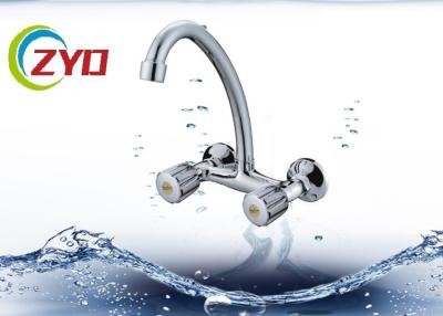 China Chrome Cross Water Tap Faucet With Two  Handle Thick Chrome Plated Layer for sale