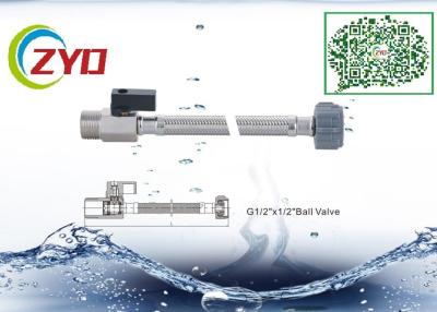 China Ball Valve Plastic Screw Steel Braided Water Hose , Metal Braided Sink Water Lines for sale