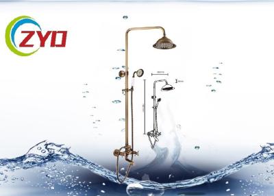 China Brass Golden Riser Rail Shower Kit , 25MM Diameter Shower Rail Riser Kit for sale