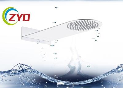 China Solid Surface Square Hand Shower Head Ultra Thin Brushed Steel Material for sale