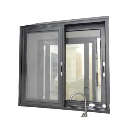 China Sliding factory direct sliding window aluminum alloy heat insulation window 82 series two track for sale