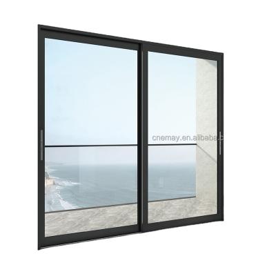 China Thermal Insulation 3 Way Patio Sliding Glass Door Soundproof Energy Efficient Stable Aluminum Updraft Broken Aluminum Sliding Door for sale