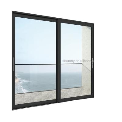 China High Quality Strong Thermal Insulation Glass Tall Slide And Lift Aluminum Doors With Quiet Smooth Aluminum Double Glass Sliding Door for sale