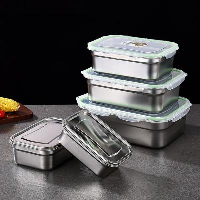 China Hot Storage And Freshness Preservation Selling Lunch Box Stainless Steel Food Container Set With Lid For Student for sale