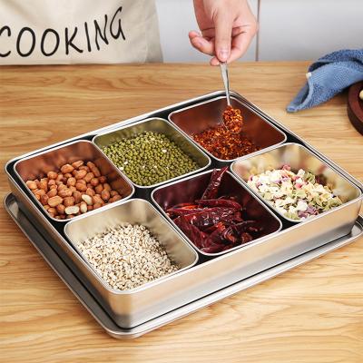 China Sustainable Stainless Steel Seasoning Box Combination Set Salt Container Seasoning Jar For Hotel Restaurant for sale