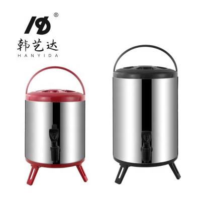 China Sustainable Stainless Steel Double Wall Milk Tea Bucket Barrel Insulated Drink Dispensers With Faucet For Hotel for sale