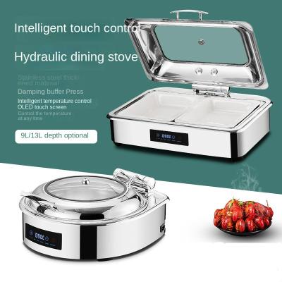 China Workable Wholesale Hydraulic Rectangular Stainless Steel Buffet Cooker Electric Chafing Dish For Hotel And Restaurant for sale