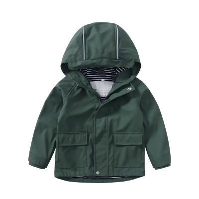 China Kundenspezifische Regenjacke der Soem-Kundenbezogenheits-Kinderjungen PU-Regenjackenbabykleidung zu verkaufen