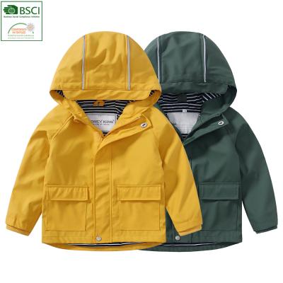 China OEM Customization kids boys and girls outdoor rain jacket PU waterproof children rainwear raincoat kids for sale