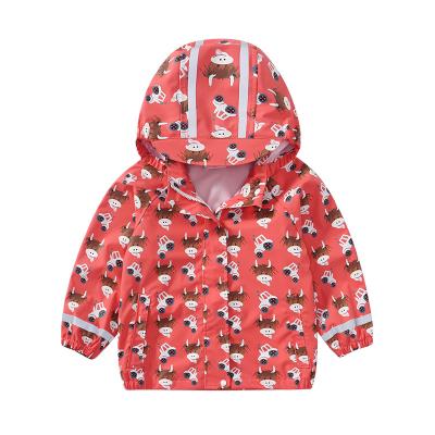 China OEM Custom children's jacket baby girls PU Waterproof rain jacket fashion Outdoor kids rain coat olor changeable jackets for sale