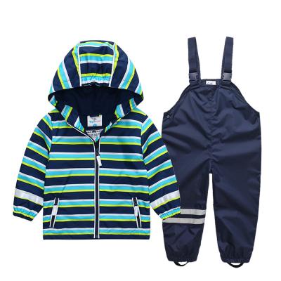 China Rain jacket pants suit waterproof Children's Raincoat Suit baby kids rain coat waterproof PU rain jacket kids rainwear for sale