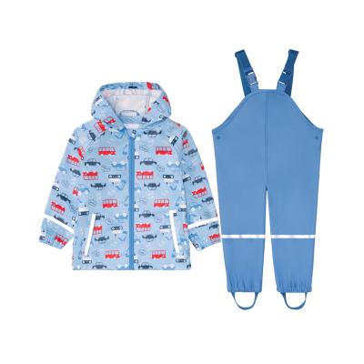 China Children's Raincoat Suit Baby Waterproof Overalls Toddler Pants Girl Jumpsuit Boy's Jacket And Trousers Set kids rainwear for sale