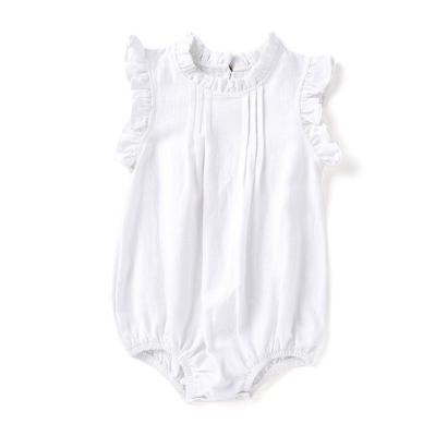 China New fashion baby girls dress Solid Linen Romper infant summer wear cute design newborn clothing romper for sale