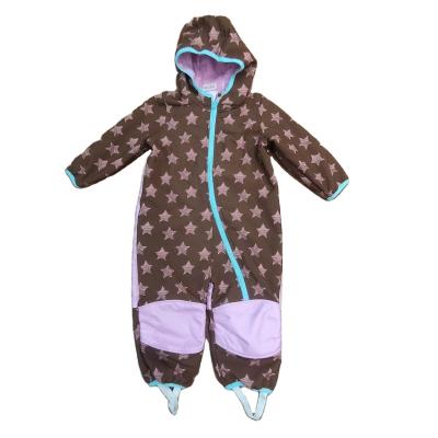 China Latest design kids fashion romper star print hooded fleece coverall toddler kids Autumn Winter clothing for sale