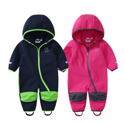 China Softshell Kinder Soems outwear wasserdichte windundurchlässige einteilige Klage des kundenspezifischen mit Kapuze Vlies-Overalls für Kinder Gesamt für Kind zu verkaufen