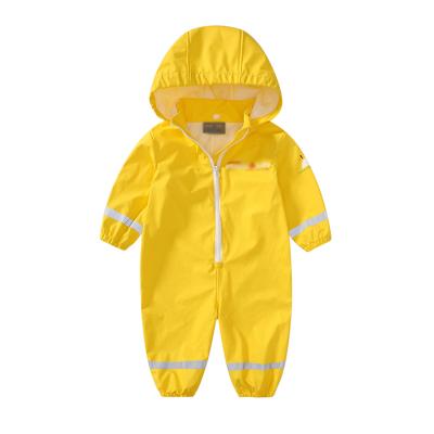 China Mono de los niños para la ropa impermeable encapuchada de los muchachos de las muchachas de la PU de la lluvia de los pantalones del impermeable total impermeable de los niños para la ropa del bebé en venta