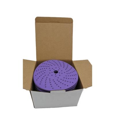 China Aluminum Oxide Aluminum Oxide Durable Round Purple Multi-holes Sanding Disc For Polishing Cars for sale