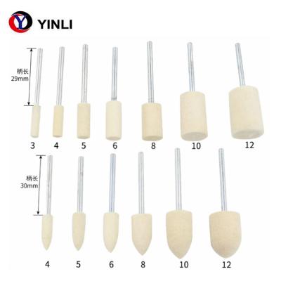 China Metal Polishing 3.0mm Shank Wool Polishing Polishing Tools Felt Wheel Wool Felt Sinkers for sale