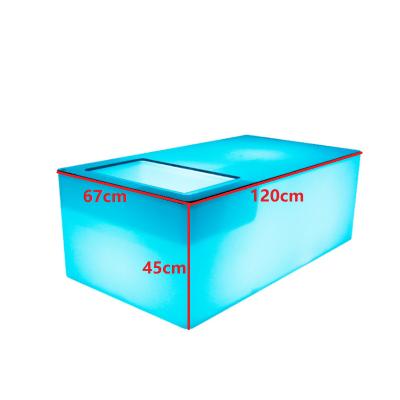 China Amazon Bar Modern Wireless Charging Smart Smart Furniture Illuminated Night Club LED Light Wire Sectional Table with Ice Bucket for sale