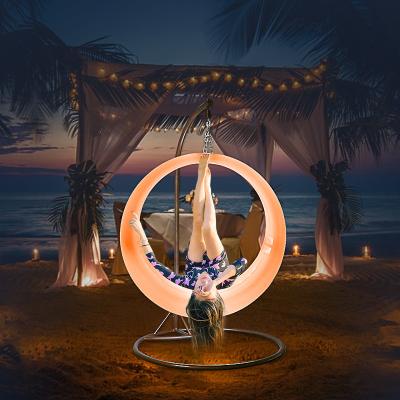 China Eco-friendly Outdoor Furniture Led Hammock Wired Hanger Swing RGB Color Led Night Lighting Swing Garden Park Led Furniture Glowing for sale