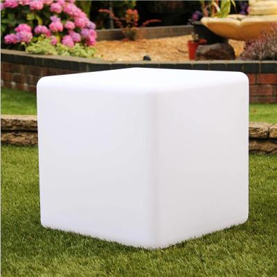 China Eco-friendly Led Cube Lighting Restaurant Modern Table Outdoor Led Bar Chairs Furniture Led Square Lamp Glowing Color Cube Lamp for sale