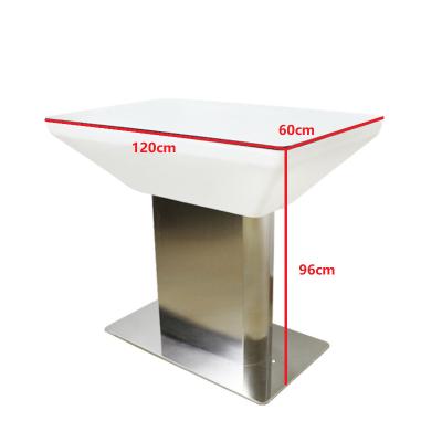 China Modern Bar Furniture LED Light Square Foot Wine Table With Remote Control for sale