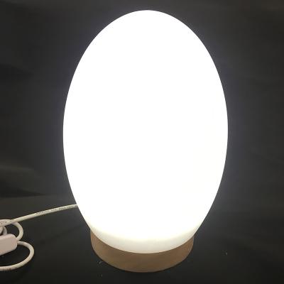 China Hot Selling Eco-Friendly Indoor Wooden Lamp Room Light USB LED Egg Shaped Dining Table Lamp Kids Sleeping Table Lamp for sale