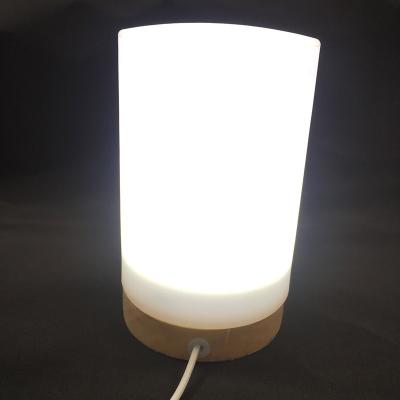 China 2021 New Simple Wooden LED Farmhouse Table Lamp USB Night Light Bedroom Bedside Kids Room Decoration Lamp for sale