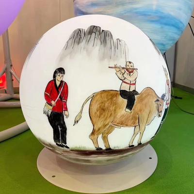 China Fashionable LANDSCAPE Decorated Colorful Drawings Design Customized LED Light Ball Decorate To Create Atmosphere for sale