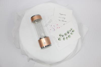 China Doppelt-gerades Rohr-Glas Rich Beauty Health Cup der Spe-Wasserstoff-Wasser-Generator-Flaschen-5V 2A zu verkaufen