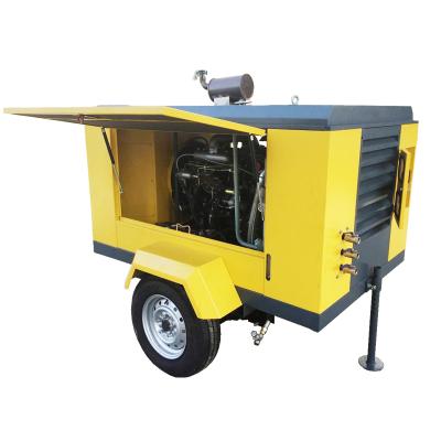 China 4JB1T Diesel Engine Lubricated 62KW/85Hp 145psi CE Certificated Portable Screw Air Compressor FHOGY85A Air Compressor for sale