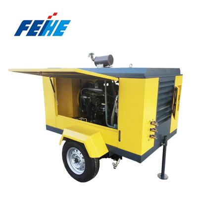 China High quality lubricated diesel engine car 12v dc air compressor air compressed machine feihe for sale