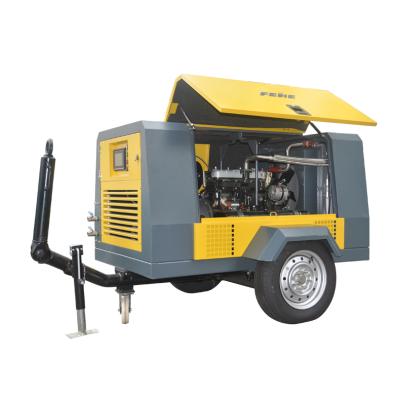 China 50hp 145psi lubricated diesel screw mobile air compressor for mine in Australia for sale