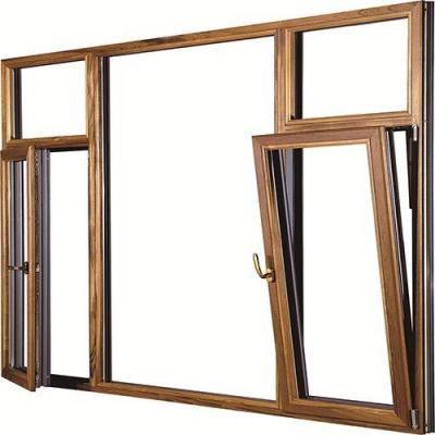 China PENJOY Swing Tilt And Turn Aluminum Clad Wood Windows for sale