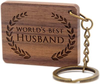 China Wholesale Custom Engraved Key Chain Wooden Keychain Natural Material Wooden Birthday Or Anniversary Gift for sale