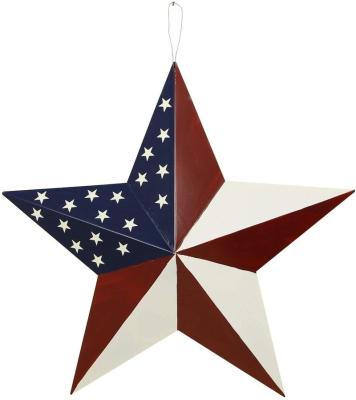 China Patriotic Wall Art Door Decor 4th of July Glory American Flag Barn Star Metal Wall Decor Europe Old Metal Star Barn Wall Decor for sale