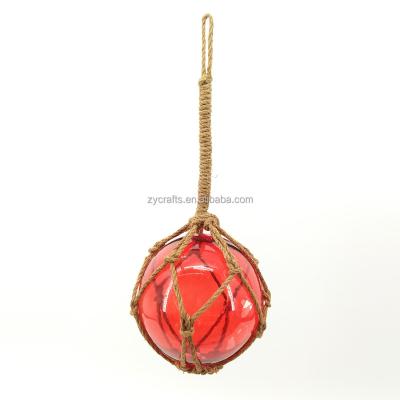 China Europe Wall Hanging Jute Rope Floating Glass Ball for sale