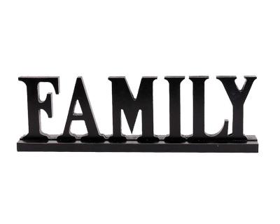 China Eco - Friendly Wooden Family Words Decorative Sign Free Standing Wooden Letter for sale