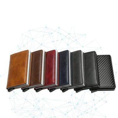 China Custom RFID Leather PU Money Clip Wallet RFID Blocking Wallet With Clip for sale