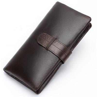 China Vintage Wallets Male Multifunctional Cowhide Genuine Leather Male Purse Waterproof Men Long Wallet for sale