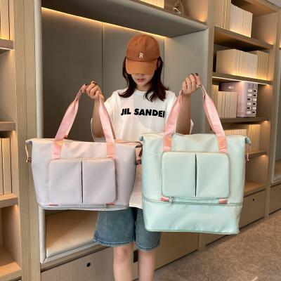 China 2023 Custom Logo Nylon Colorful Foldable Women's Custom Logo Outdoor Spend Night Bag Waterproof Laptop Bag 2023 Fleece Duffle Gym Sports Travel Overnight Bags for sale