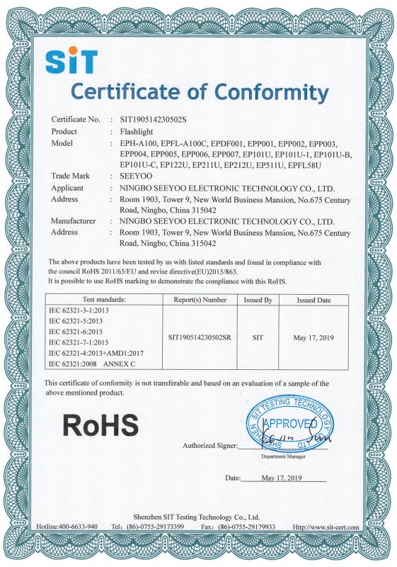 RoHS - Ningbo Seeyoo Electronic Technology Co., Ltd.