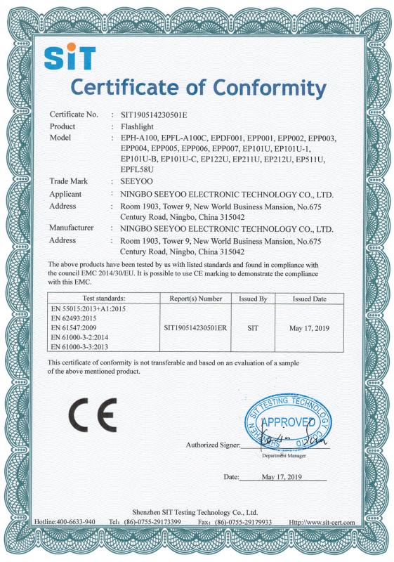 CE - Ningbo Seeyoo Electronic Technology Co., Ltd.